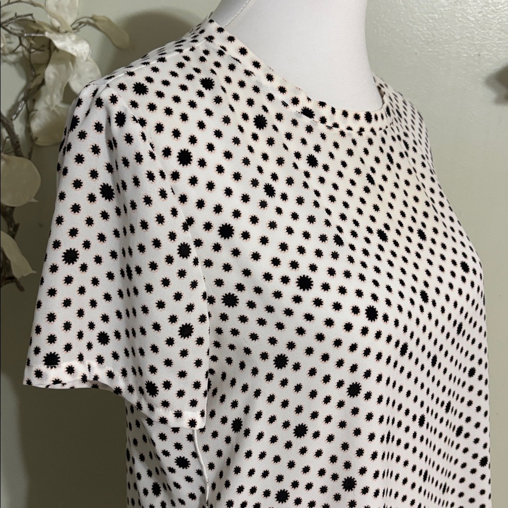 LOFT Black White Polka Dot Blouse - Picture 2 of 4